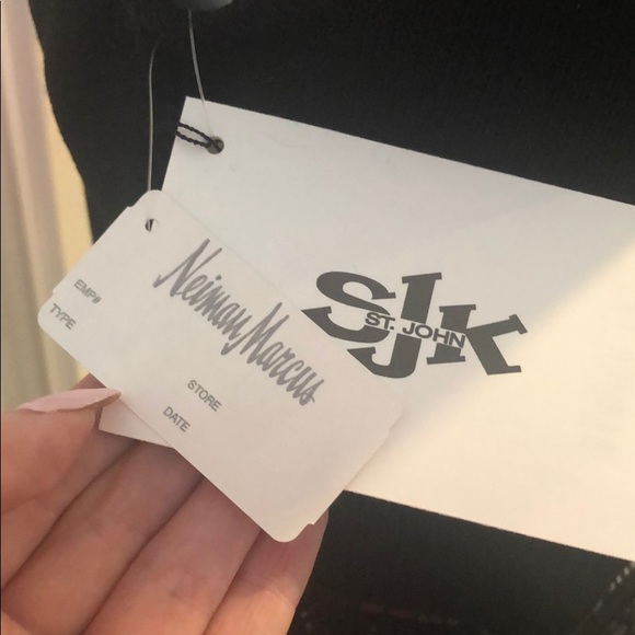 ST. JOHN Black Knit Tank With Crystals and Lace - Picture 7 of 7